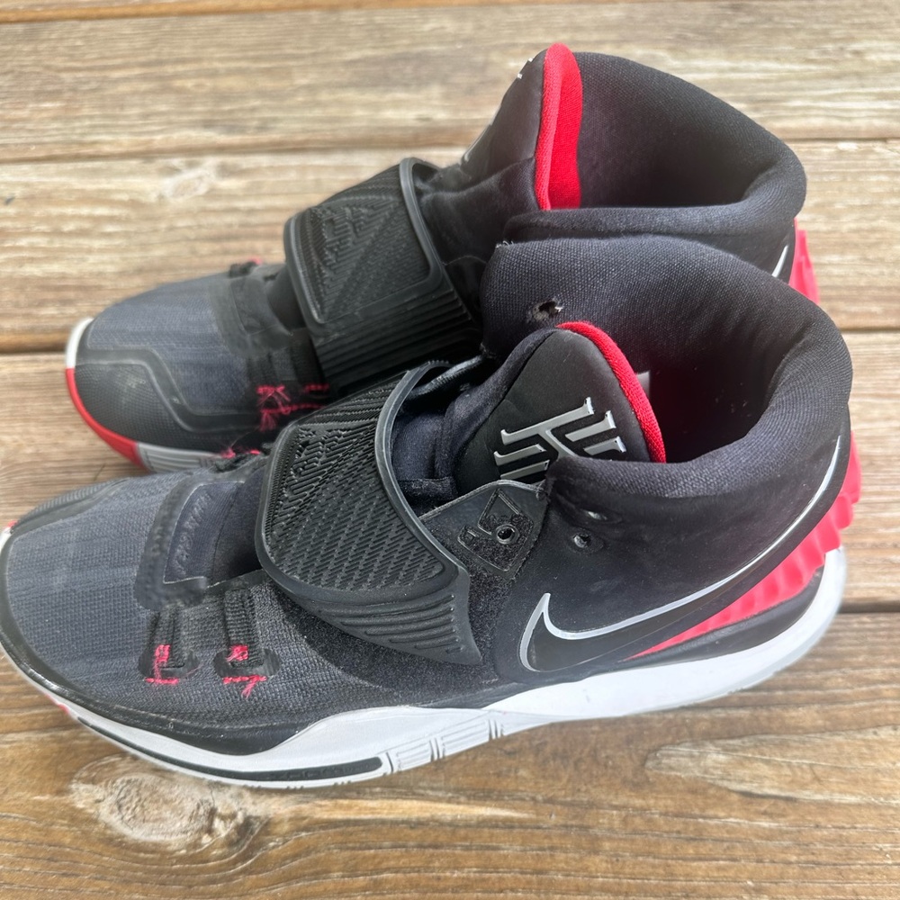 Nike Black and Red Athletic Shoes with Velcro Strap